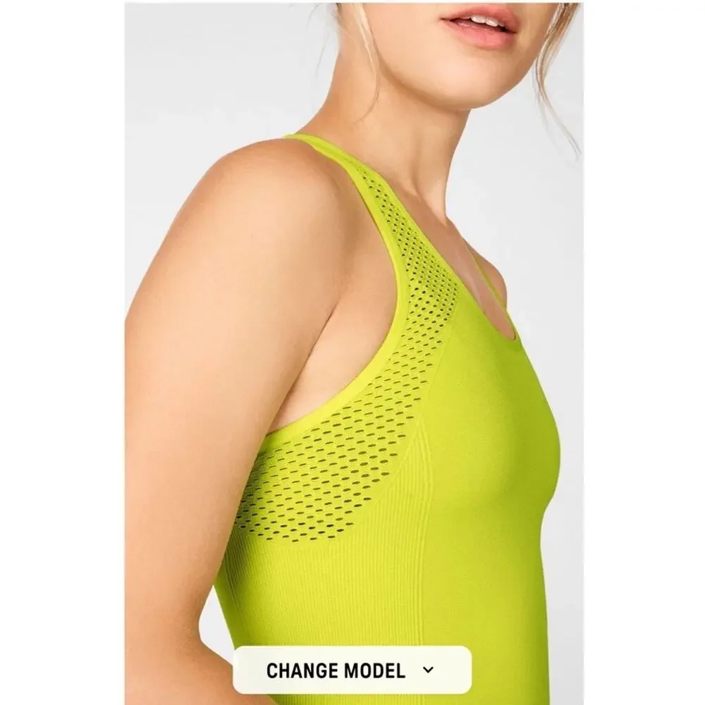 Fabletics Delta Seamless Tank Top III In Citron Neon Yellow Green Size XS - Picture 3 of 12
